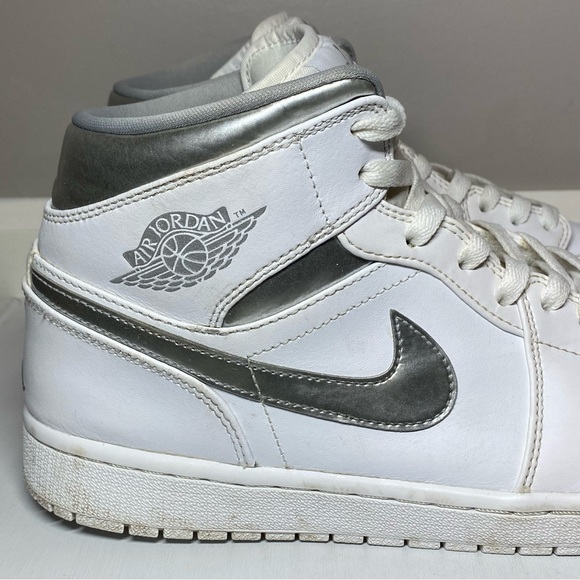 Nike Air Jordan 1 Retro Mid Pure Money Shoes Men’s 11 White Sneakers 554724-105 - Picture 7 of 16